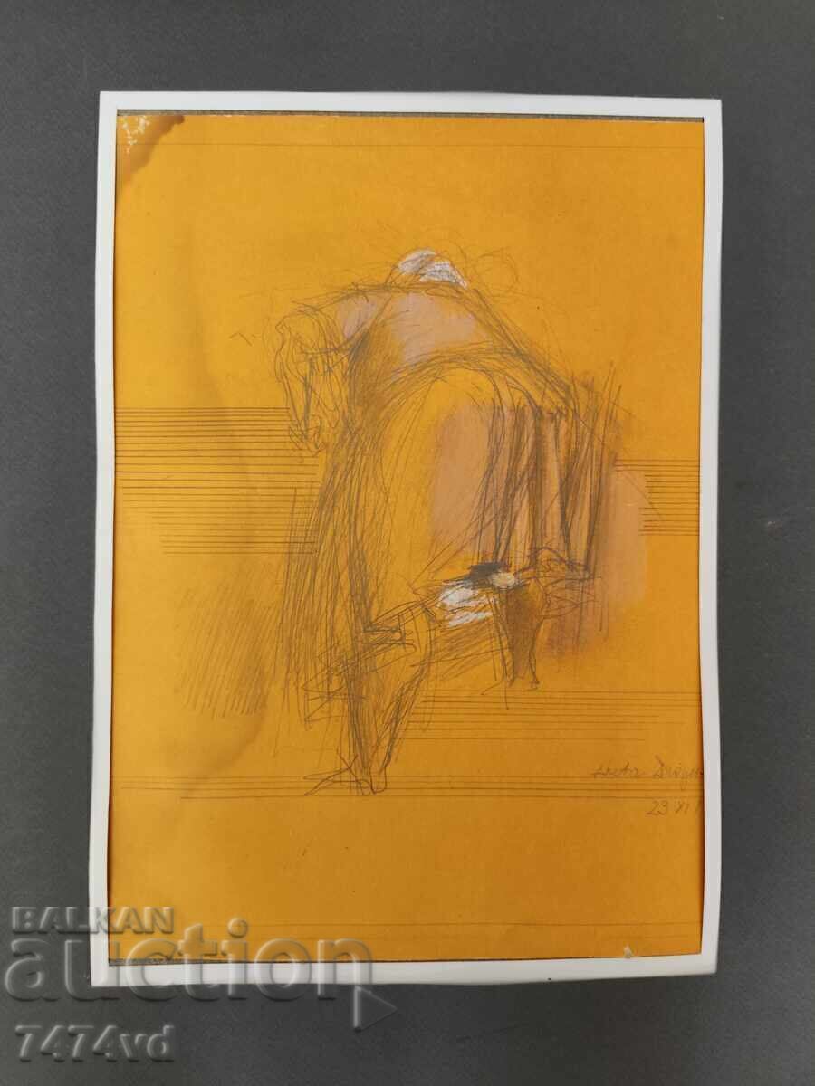 Tablou de Aneta Drăgușanu, înrămat, pastel tehnică mixtă - 5
