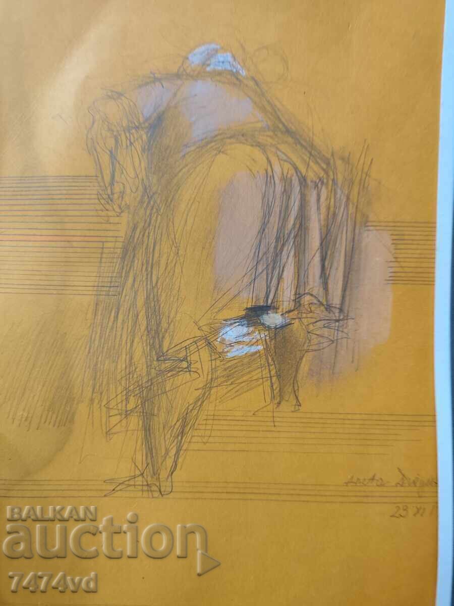 Tablou de Aneta Drăgușanu, înrămat, pastel tehnică mixtă - 6