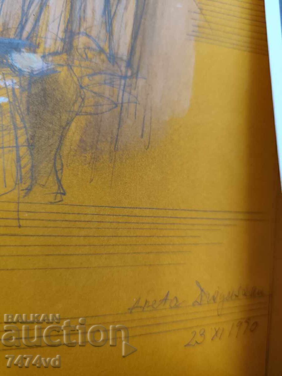 Tablou de Aneta Drăgușanu, înrămat, pastel tehnică mixtă - 7
