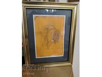 Tablou de Aneta Drăgușanu, înrămat, pastel tehnică mixtă