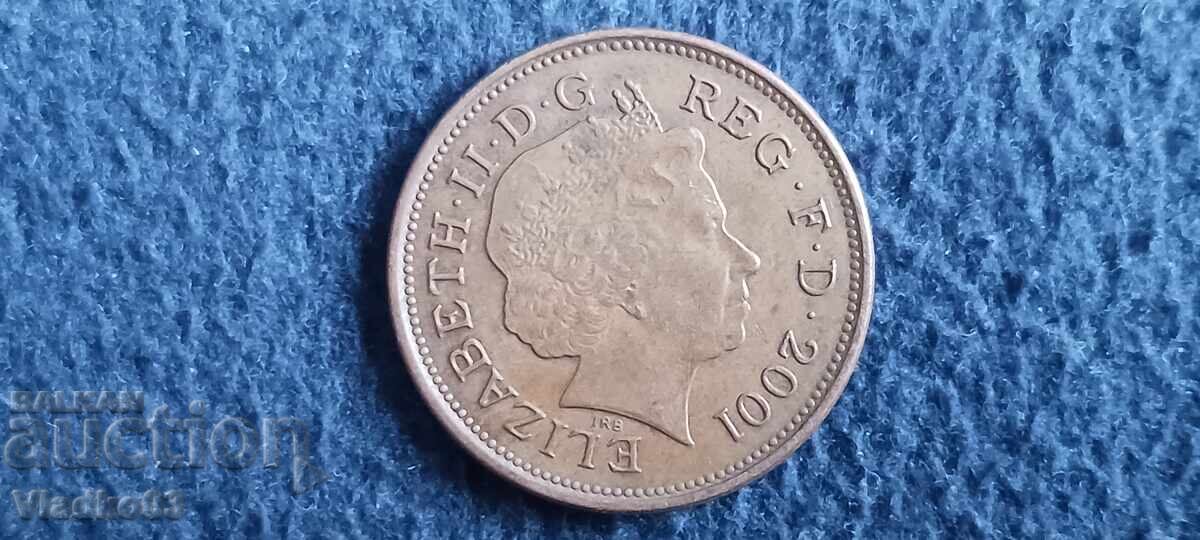 Marea Britanie Anglia 2 pence 2001 cu preț € 0.09 | 0.18 BGN