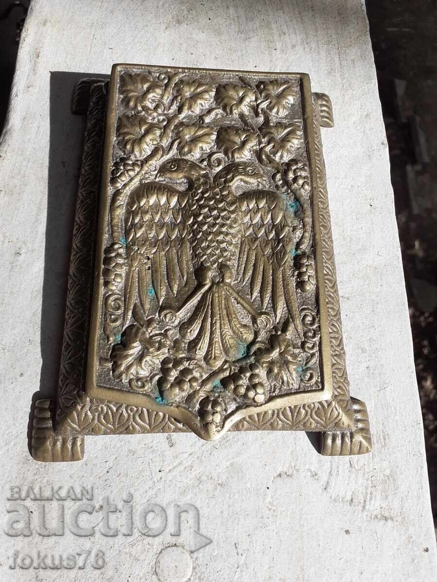 Vechi suport de birou antic din bronz masiv