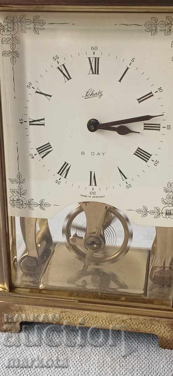 Ceas de masă german cu opt zile, tip trăsură - „Schatz & Söhne” - 5