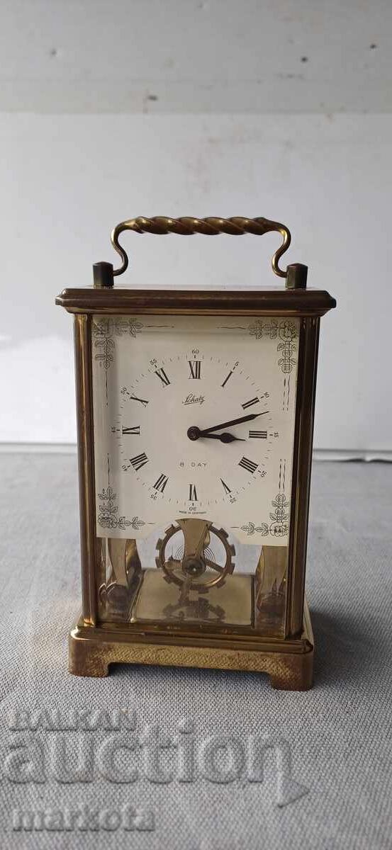 Ceas de masă german cu opt zile, tip trăsură - „Schatz & Söhne”