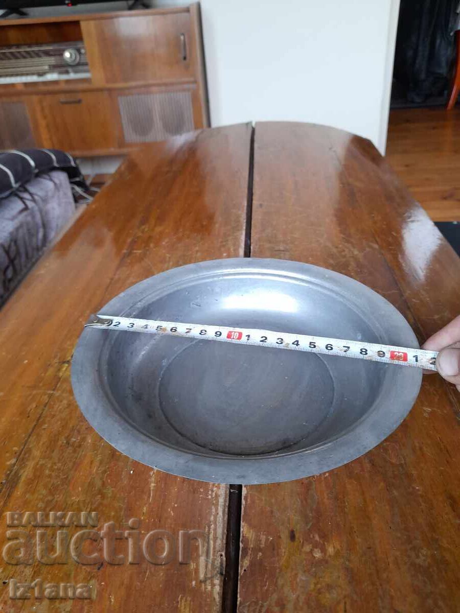 Old copper bowl, plate - 5