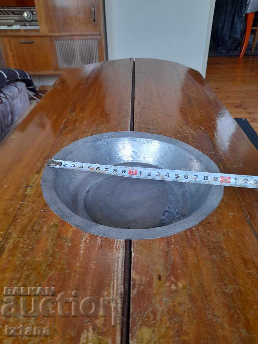 Old copper bowl, plate - 5