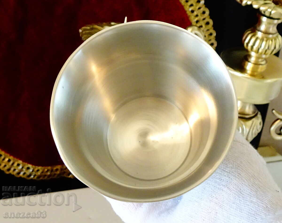 Livrarea Cană și pahar din cositor LOVE, nuntă de cositor