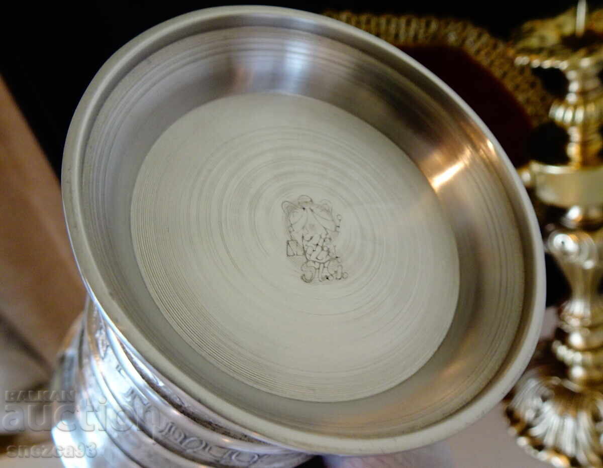 Cană și pahar din cositor LOVE, nuntă de cositor - 5