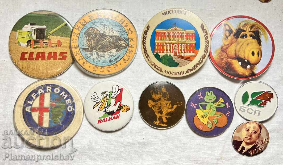 COLECȚIE 10 BUCĂȚI INSIGNE ROTUNDE RARE