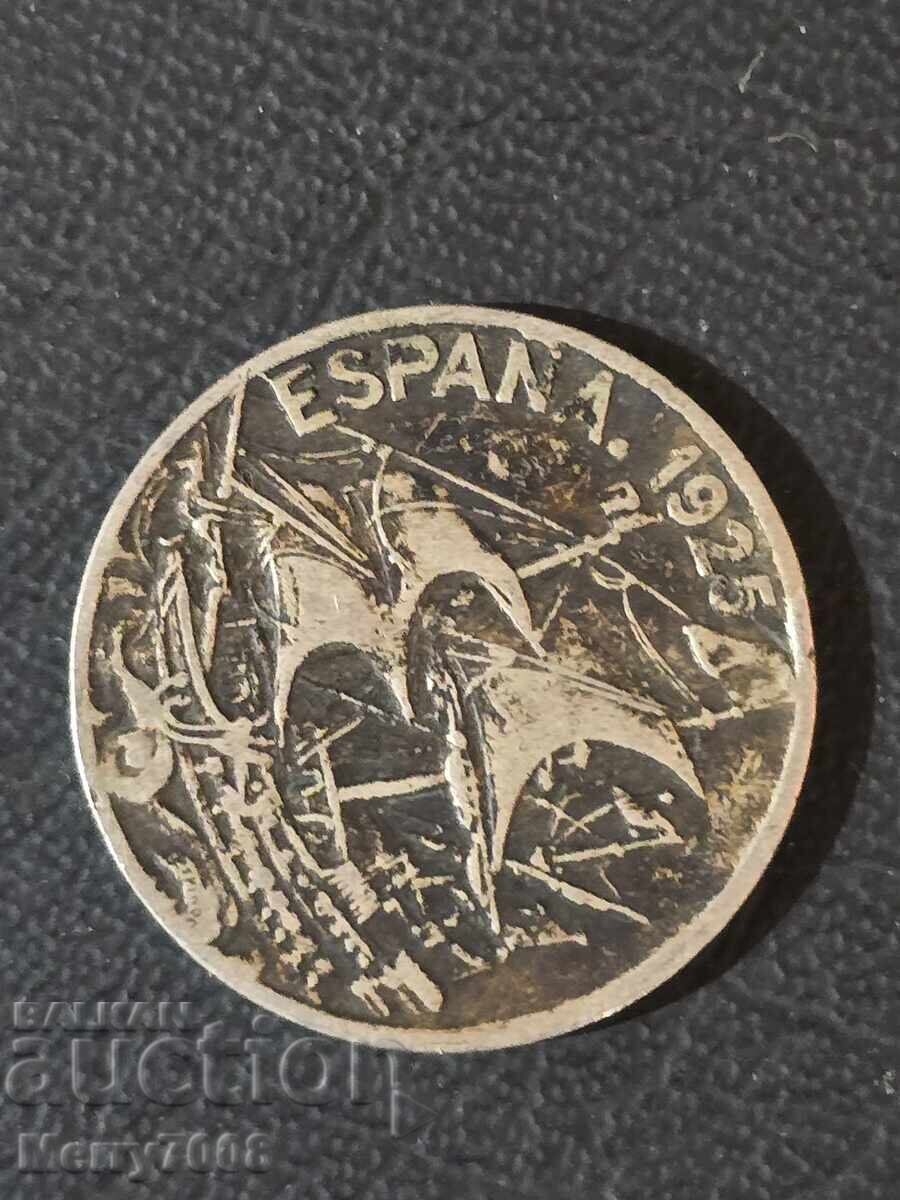 Monedă spaniolă de 25 centimos, datată 1925 !!! cu preț € 5.00 | 9.78 BGN