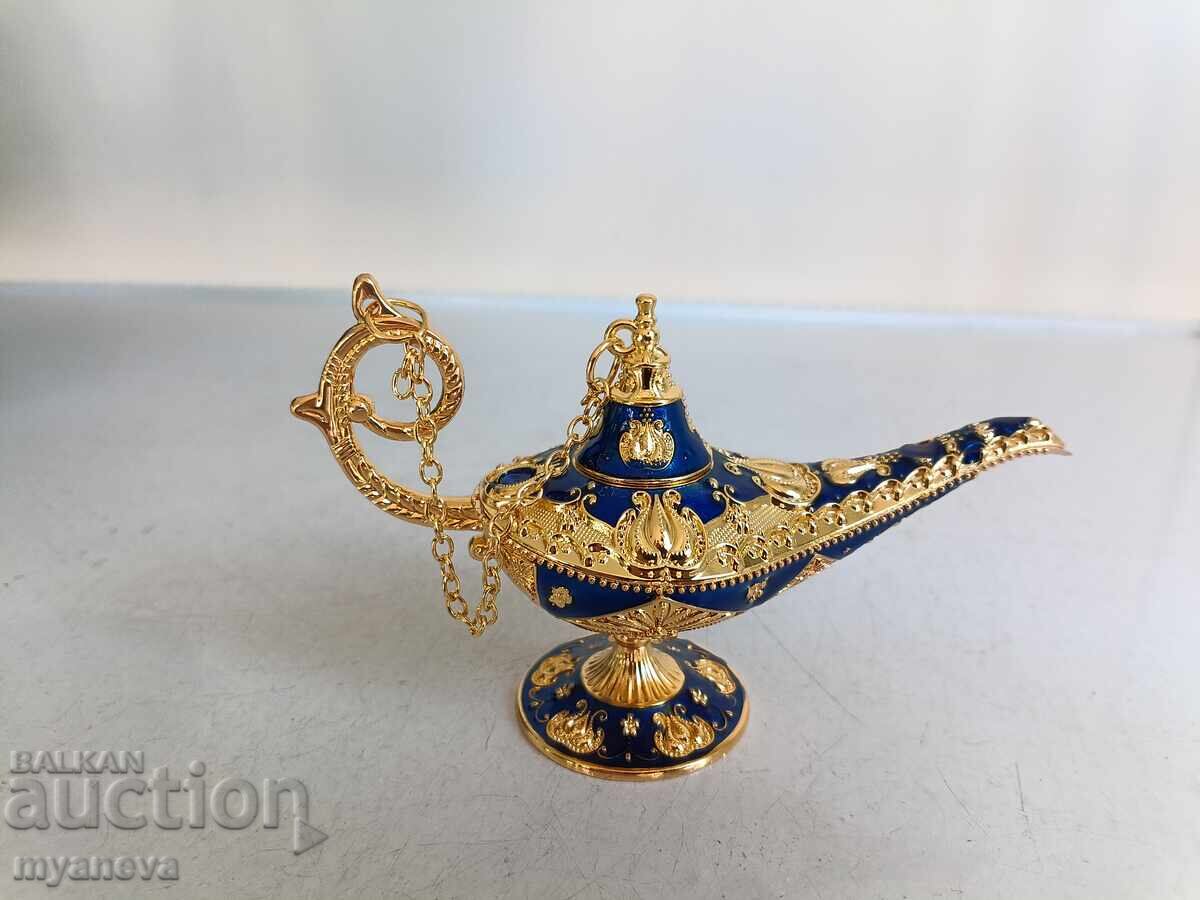 Παράδοση Λυχνία του Αλαντίν, αρωματική λάμπα σε μπλε και χρυσό