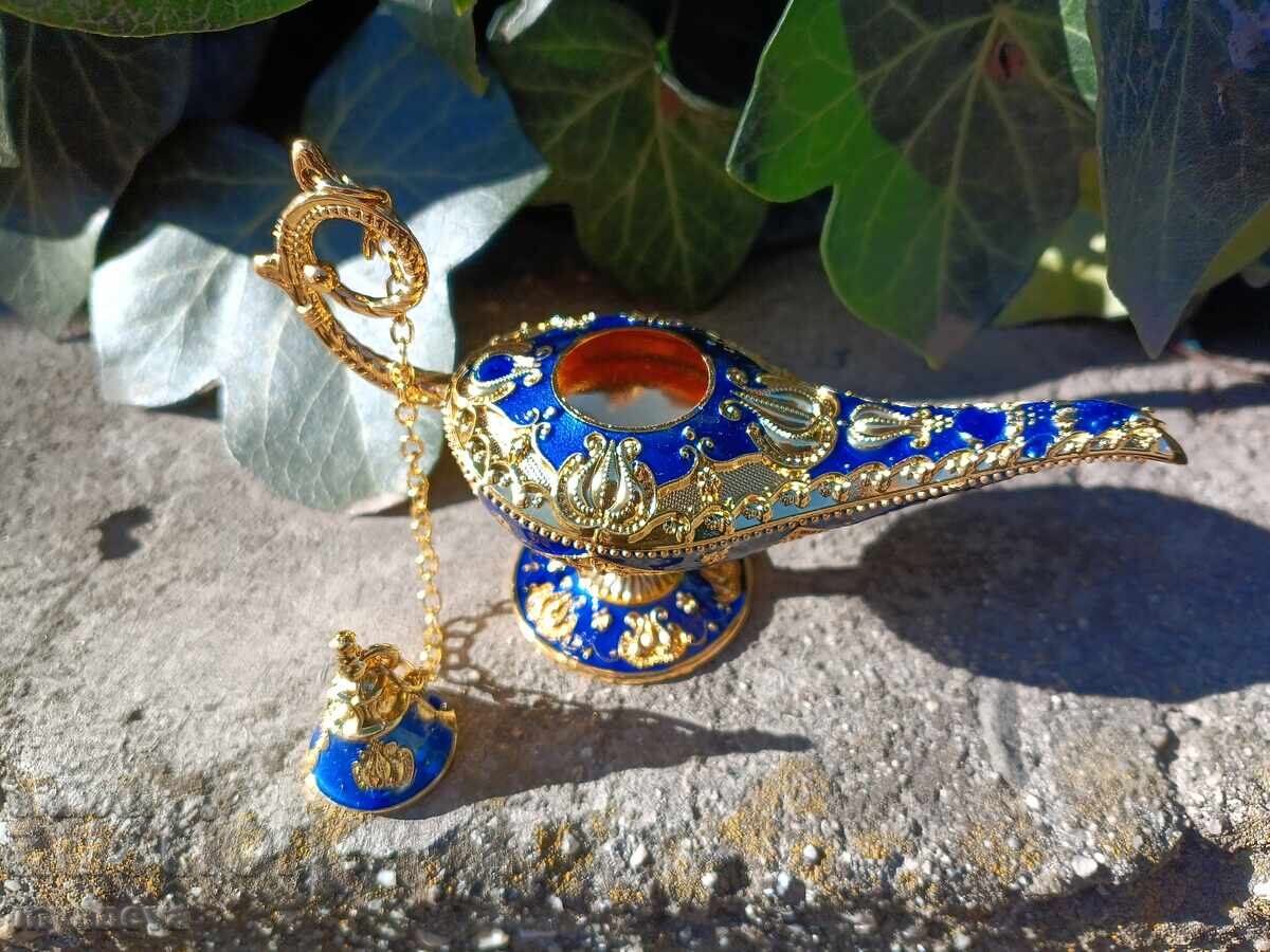 Λυχνία του Αλαντίν, αρωματική λάμπα σε μπλε και χρυσό - 6