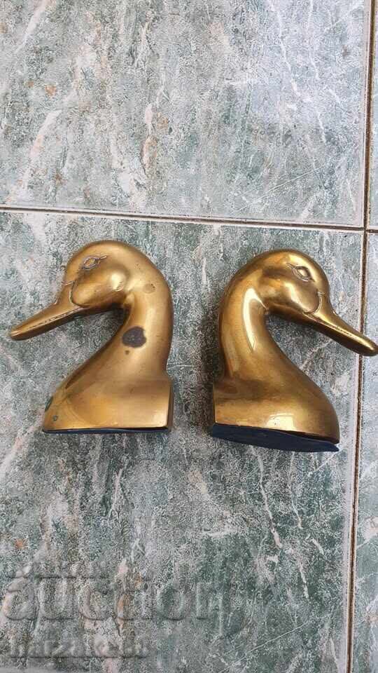 Δημοπρασία Ορειχάλκινα στηρίγματα βιβλίων Πάπιες Παπάκια