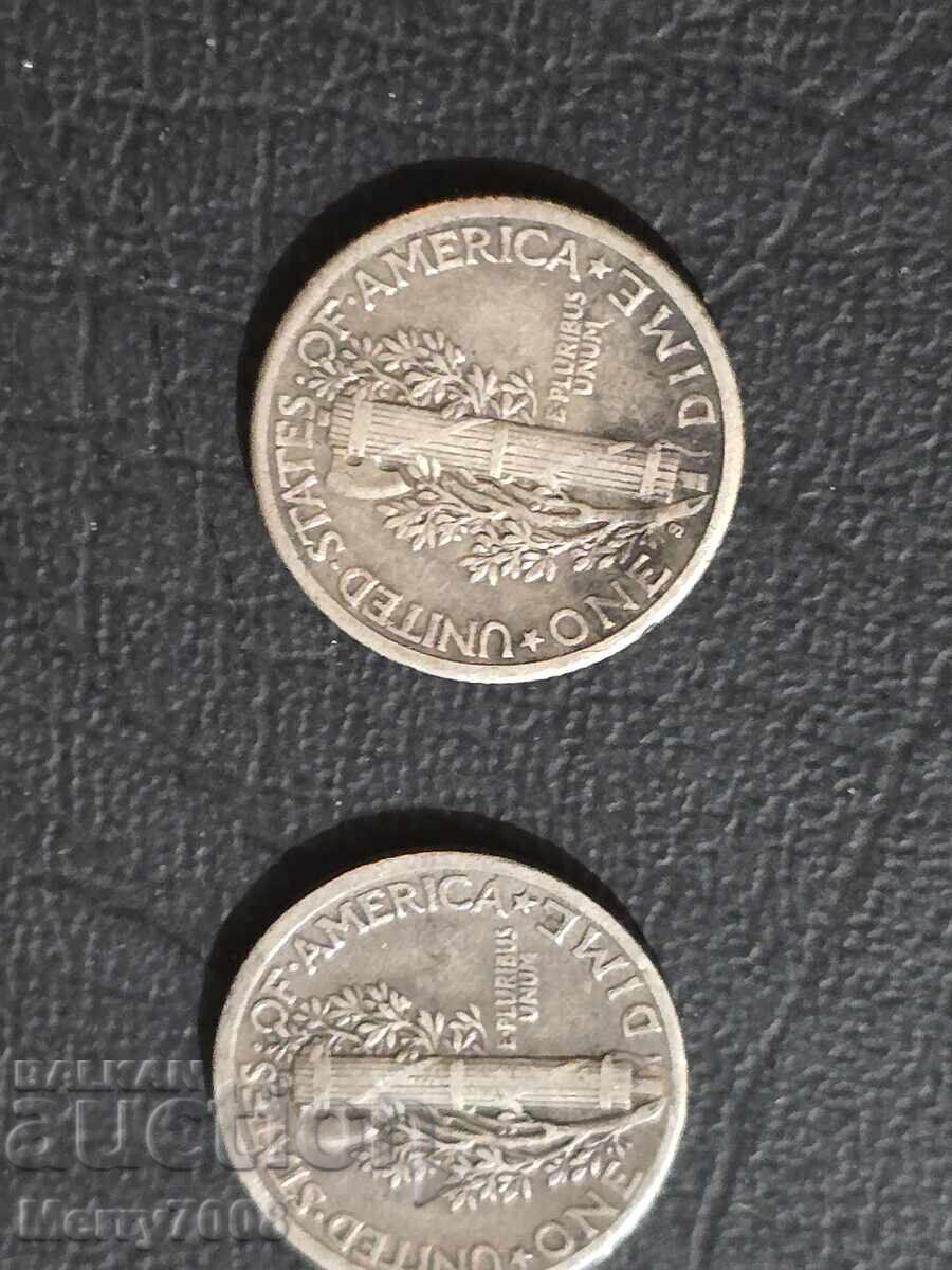 Two coins from the "Mercury Dime" series for sale !!! - 5