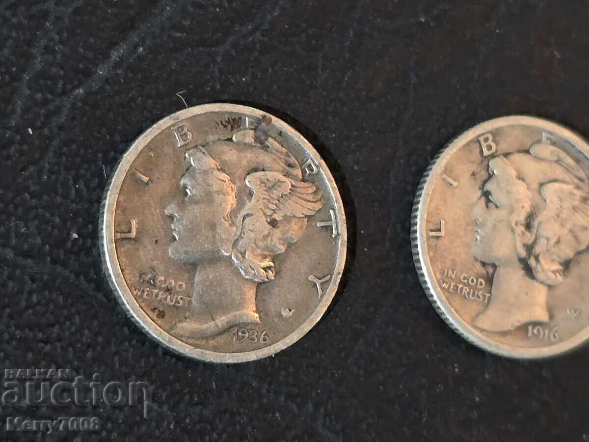 Two coins from the "Mercury Dime" series for sale !!! - 7
