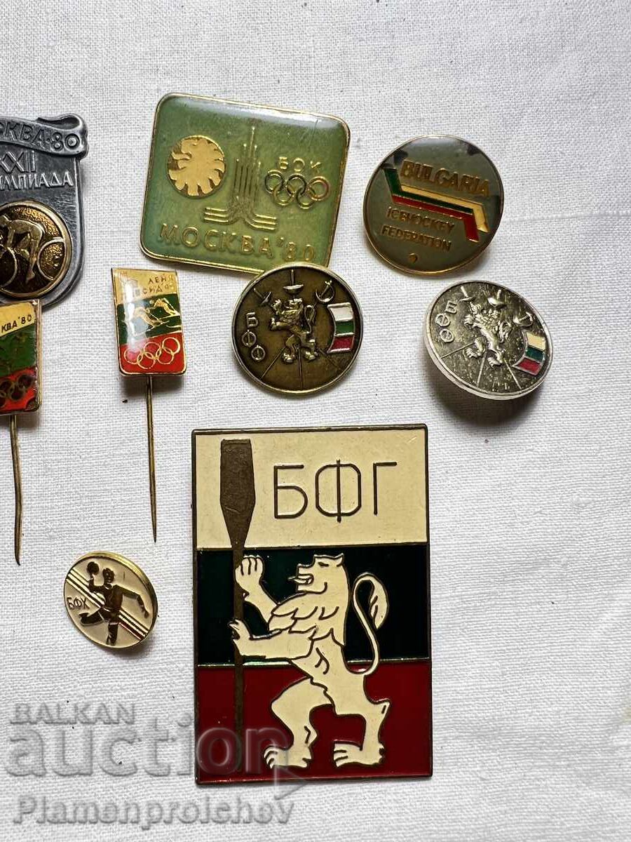 Licitație COLECȚIE 14 BUCĂȚI INSIGNE OLIMPIADA SPORTIVE