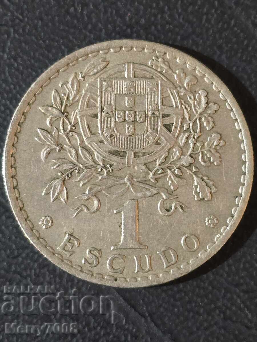 Аукцион Колекционерска монета от Португалия – 1 ескудо от 1965 г. !