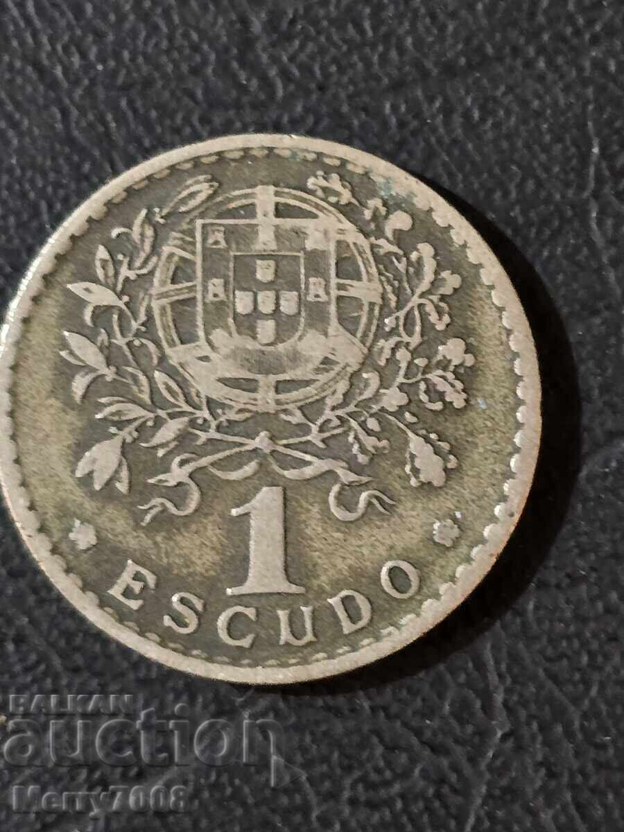 Аукцион Сребърна монета 1 Escudo – Португалия, 1946 година. !!!
