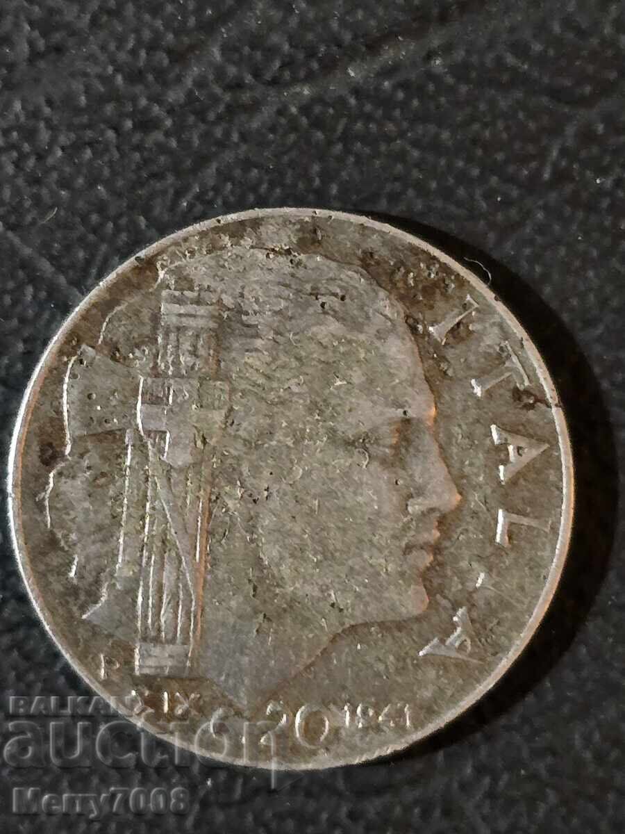 Колекционерска сребърна монета от Италия, 1941 г. !!!