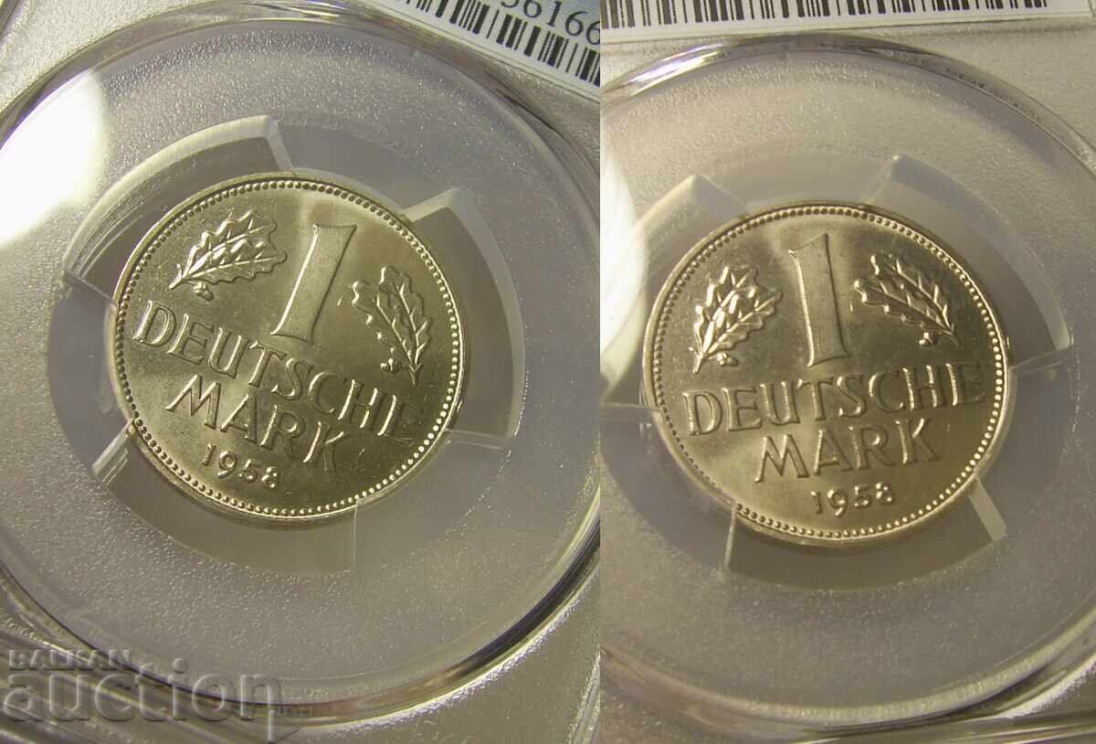 Παράδοση Γερμανία ΟΔΓ 1 μάρκο 1958-F MS64 PCGS