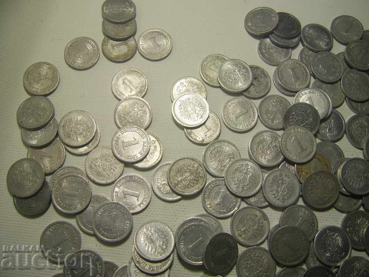 Germania Lot 212 monede x 1 pfennig 1917 cu preț € 180.00 | 352.05 BGN