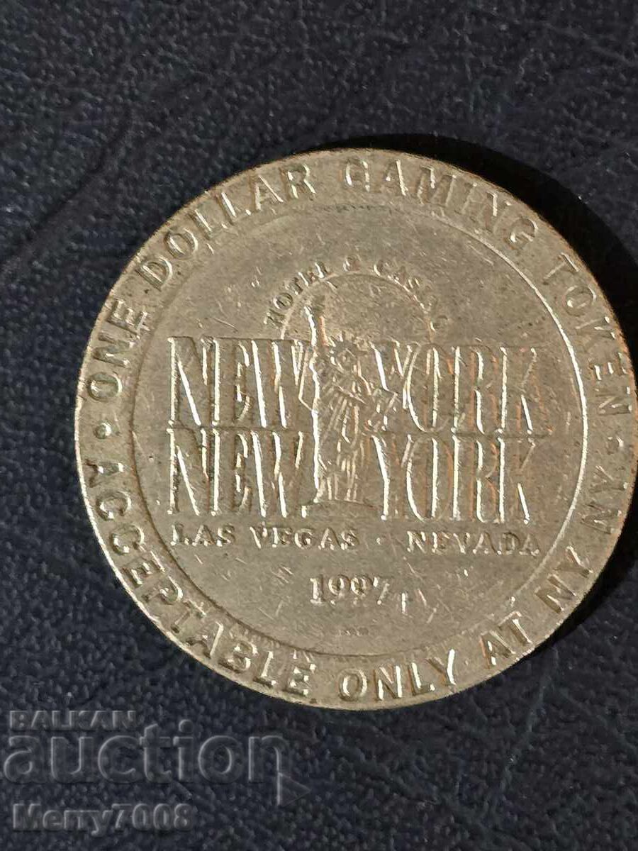 Жетон за казино New York, New York (Лас Вегас с цена € 15.00 | 29.34 лв.