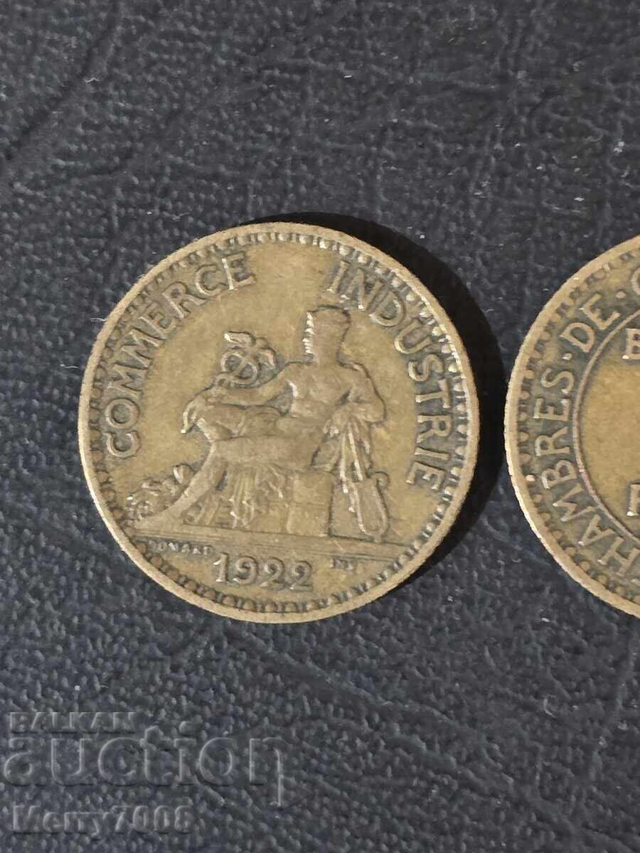 Аукцион Това е винтидж жетони с номинал 1 франк, издаден през 1922г.