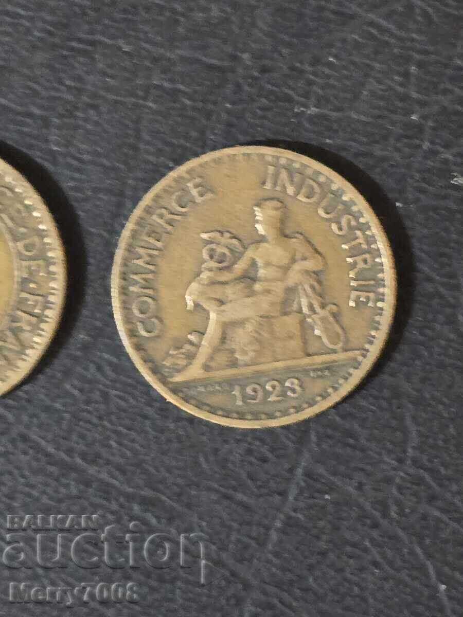 Това е винтидж жетони с номинал 1 франк, издаден през 1922г. - 5