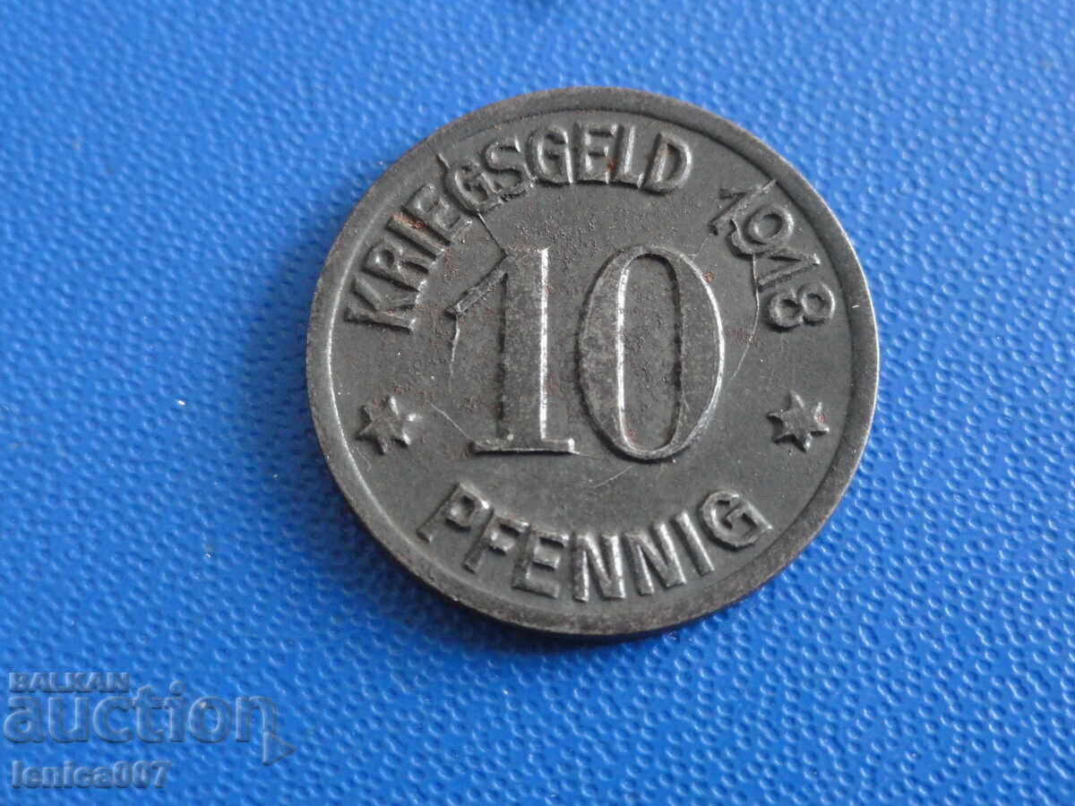 Livrarea Germania 1918 - 10 pfenigi ''Orașul Koblenz'' (notgeld)