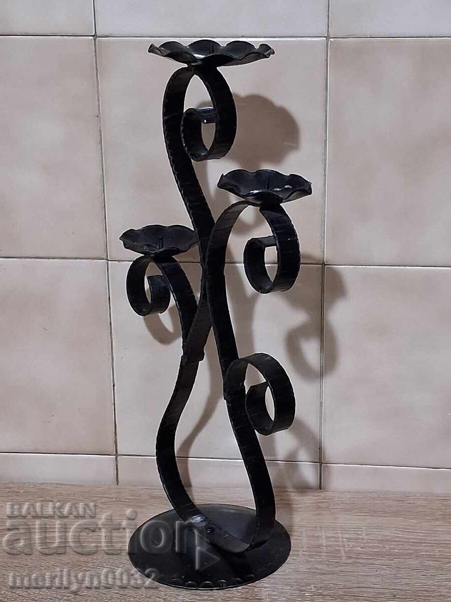 Παράδοση Παλιό λαμπτήρα κηροπήγιο από σφυρήλατο σίδερο