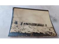 Fotografie Ofițeri și soldați pe front iarna P M C