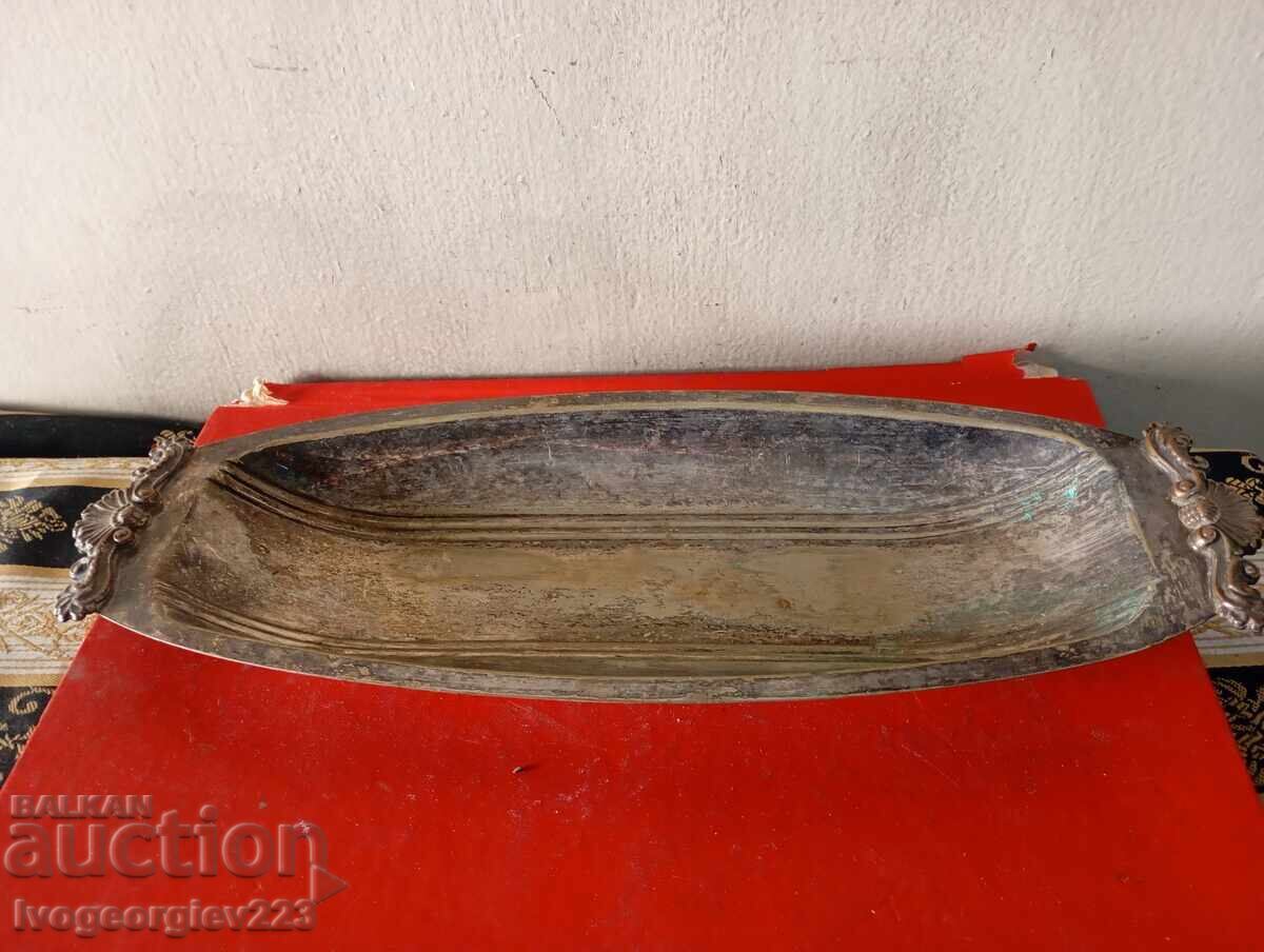 Bol argintat, platou, coșuleț Art Deco