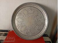 silver-plated brass tray, art deco tray