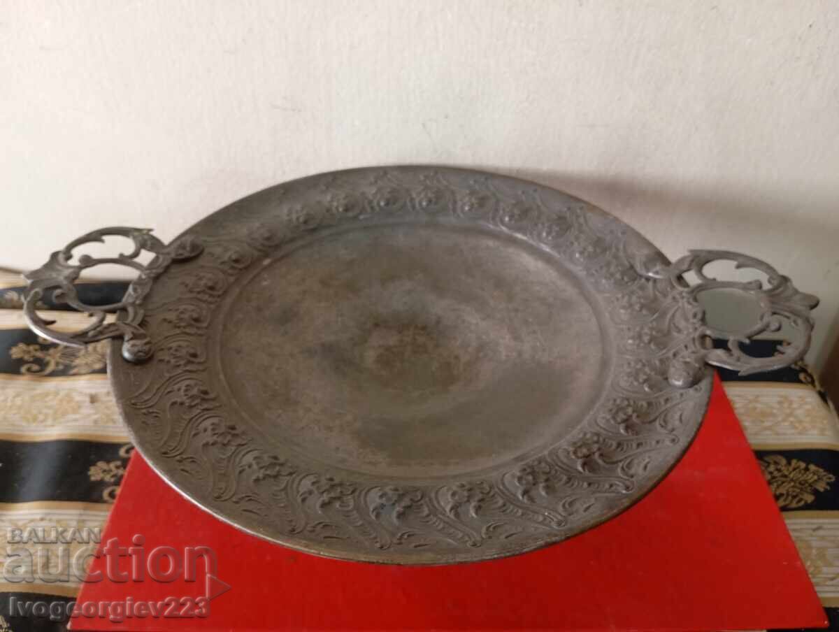 castron de fructe vechi art nouveau placat cu argint