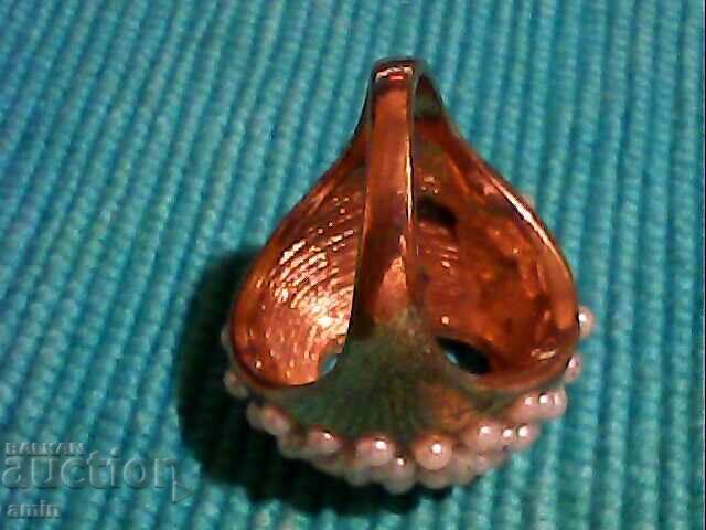 Livrarea Inel masiv, mare, placat cu aur, 16g