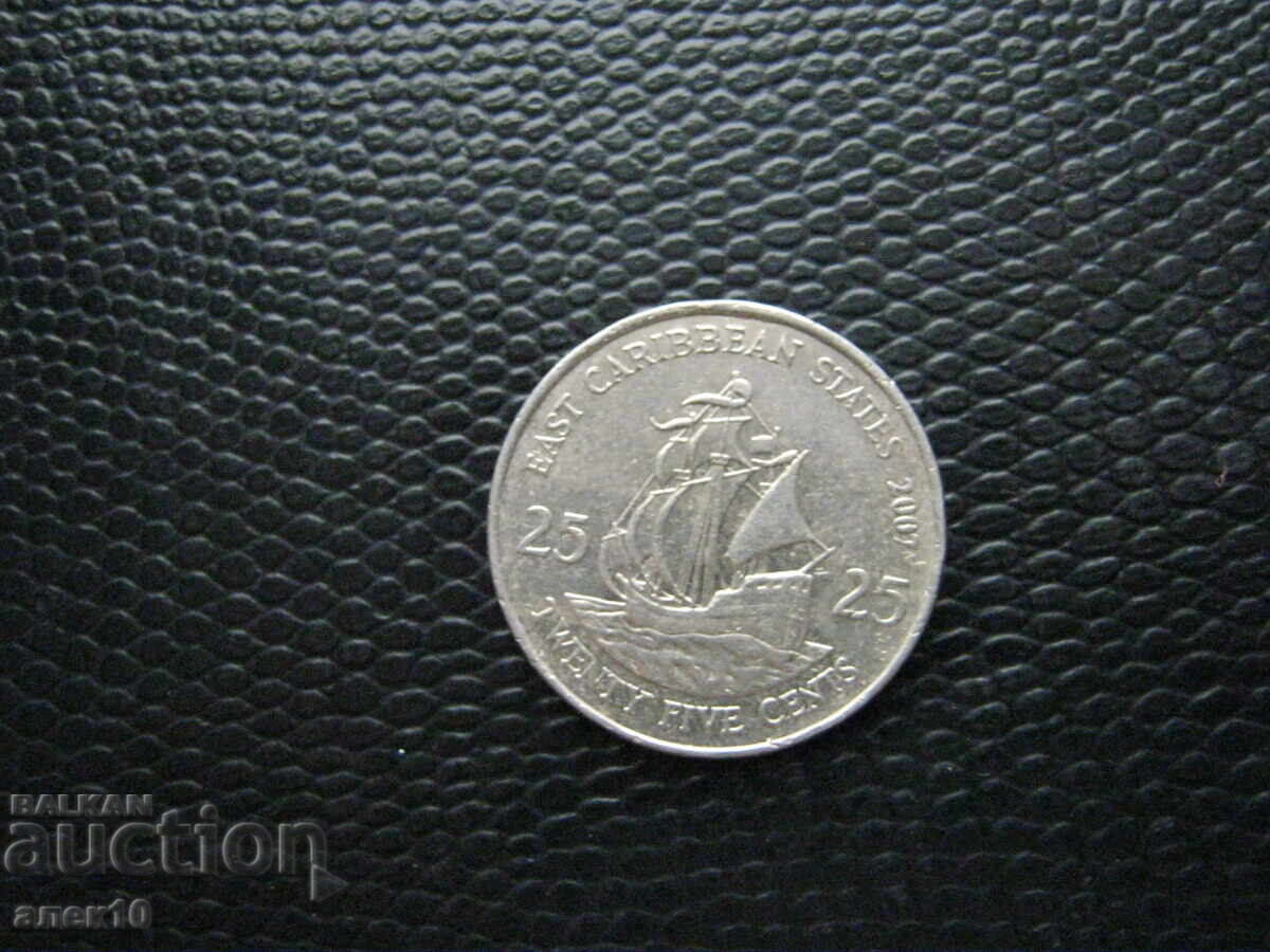 Statele Caraibelor de Est 25 cenți 2007 aur
