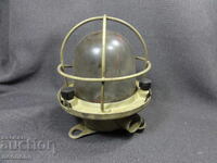 БЗЦ СТАРА РЕТРО ИНДУСТРИАЛНА КОРАБНА ЛАМПА С РЕШЕТКА