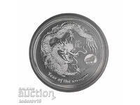 Ασημένιο νόμισμα 1 oz Έτος του Δράκου 2012 με σήμα Λιοντάρι