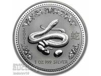 Ασημένιο νόμισμα 1 oz Έτος του Φιδιού 2001