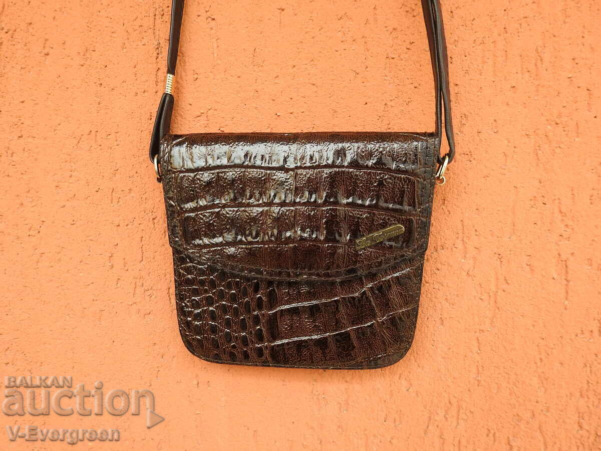 Geantă vintage din piele naturală de crocodil La Toscana