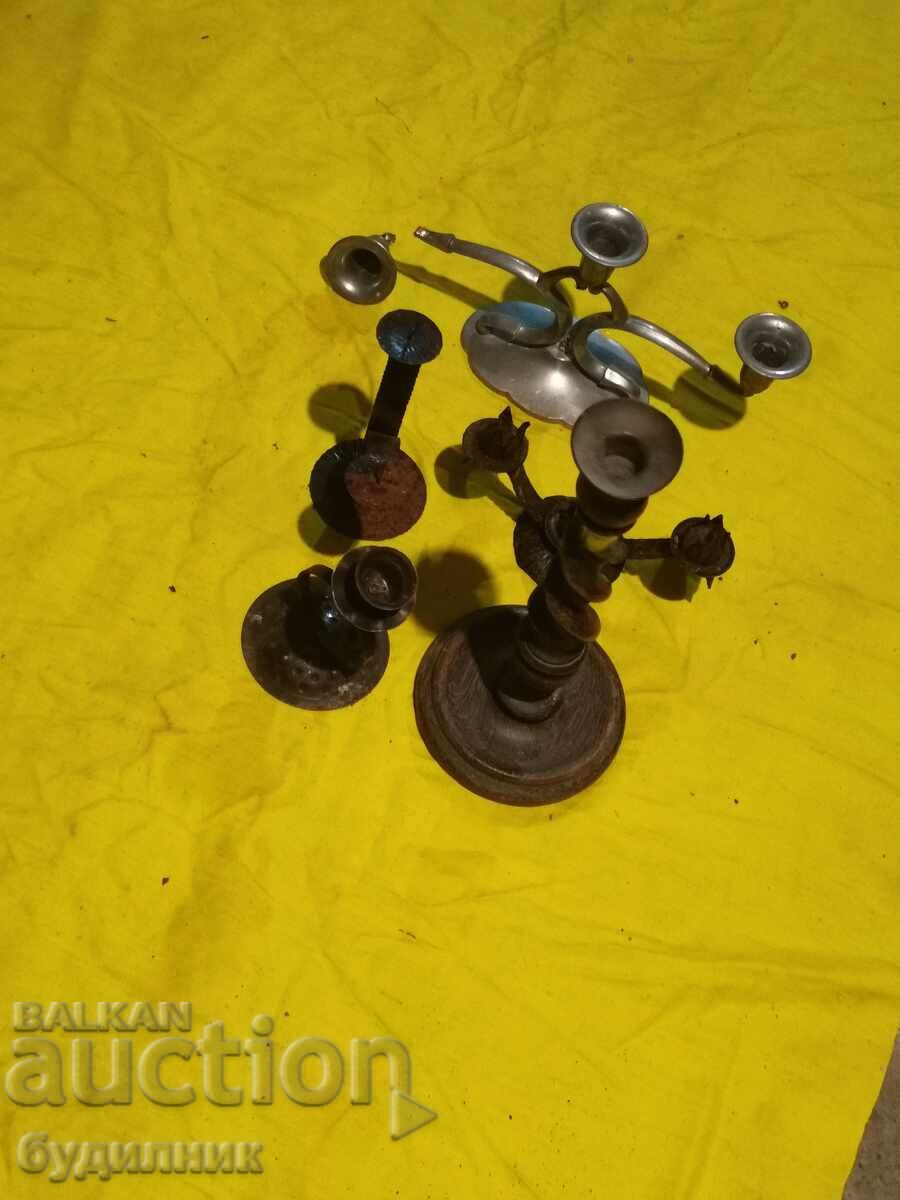 Delivery of 5 Candlesticks. Condition visible in the photos. Sale. B