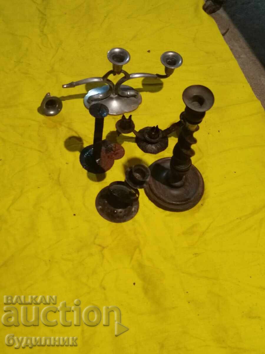 5 Candlesticks. Condition visible in the photos. Sale. B - 5