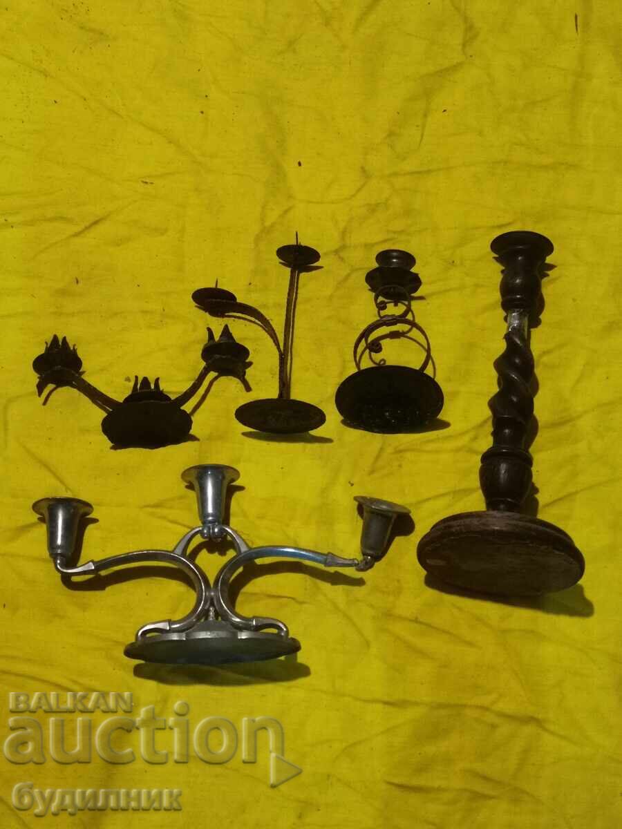 5 Candlesticks. Condition visible in the photos. Sale. B