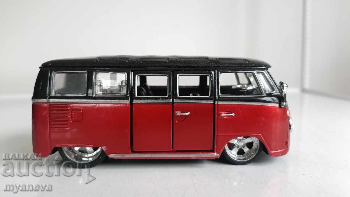 Volkswagen T1 Samba, microbuz metalic de la Bburago - 5
