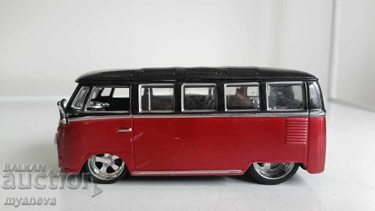 Volkswagen T1 Samba, microbuz metalic de la Bburago - 6