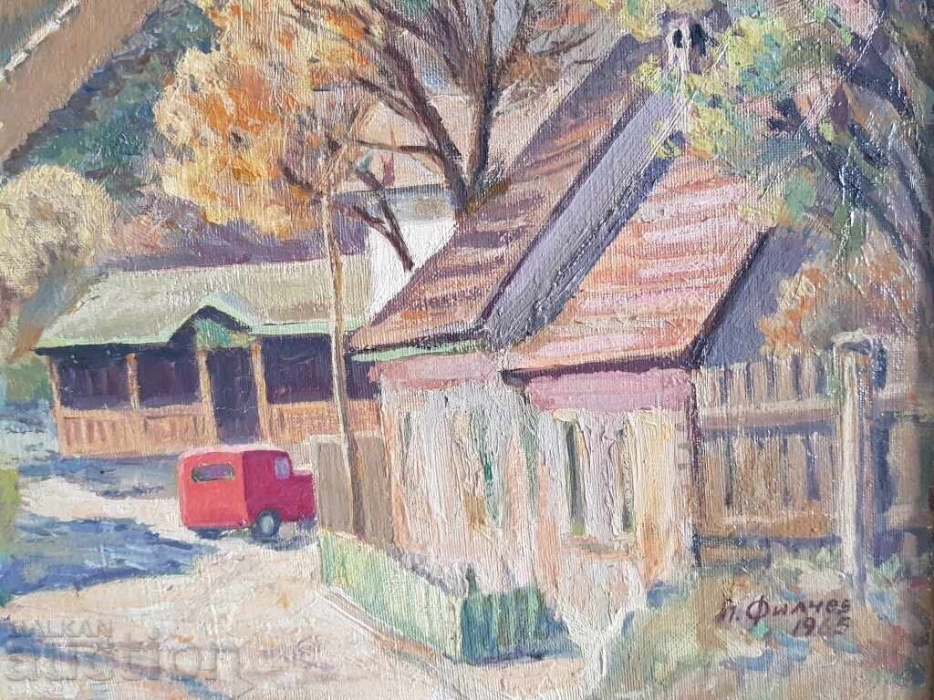 Yordan Filchev 1908 - 1968 Ελαιογραφία Κάστρο 1965 - 6