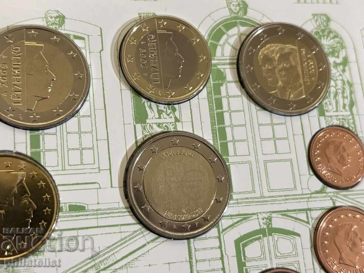 Licitație Luxemburg 2009 – Set complet de monede euro bancare, 10 monede BU