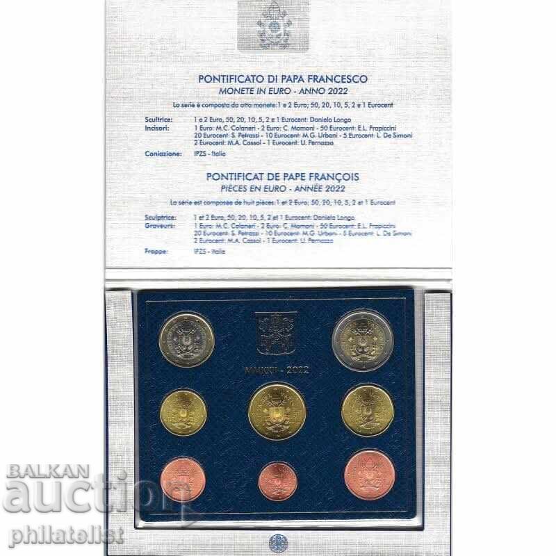 Licitație Vatican 2022 - set complet de la 1 cent la 2 euro BU