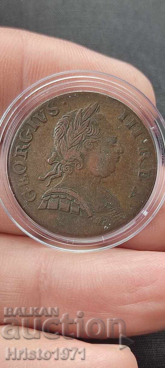 Licitație 1/2 penny 1775 Licitație 1/2 penny 1775