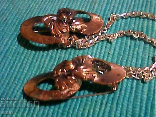 Όμορφες ασημένιες επιχρυσωμένες καρφίτσες μαργαρίτες - 6